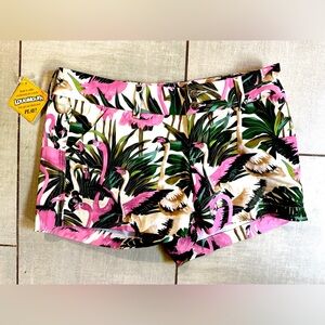 NWT Loudmouth Flamingo Shorts White, Pink, Green Size 4